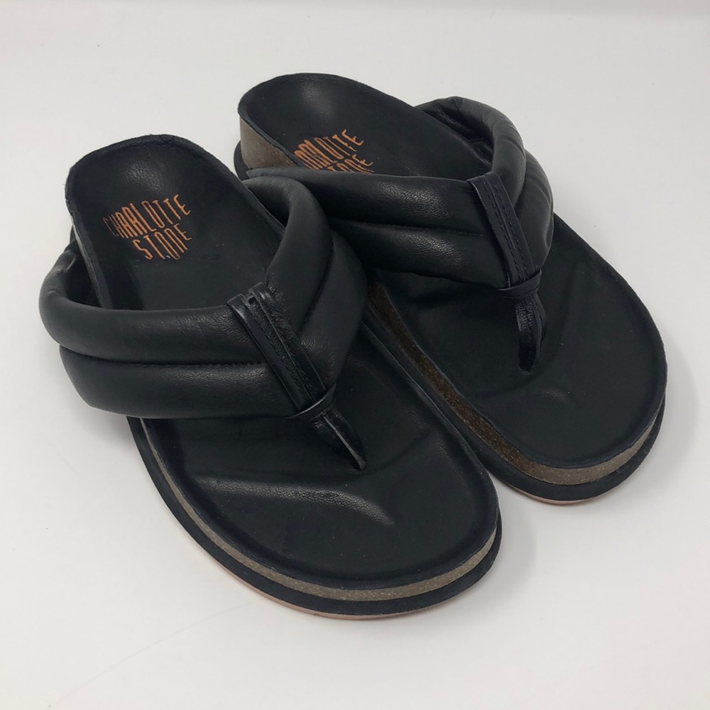 REFORMATION Charlotte stone black sandals